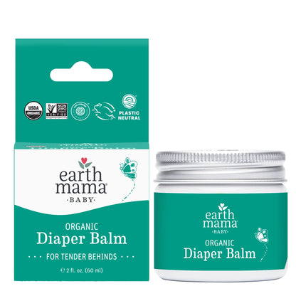 (2 Pack)  Organic Diaper Balm, Diaper Cream for Newborns, Infants, & Toddlers, 2 Fl Oz.