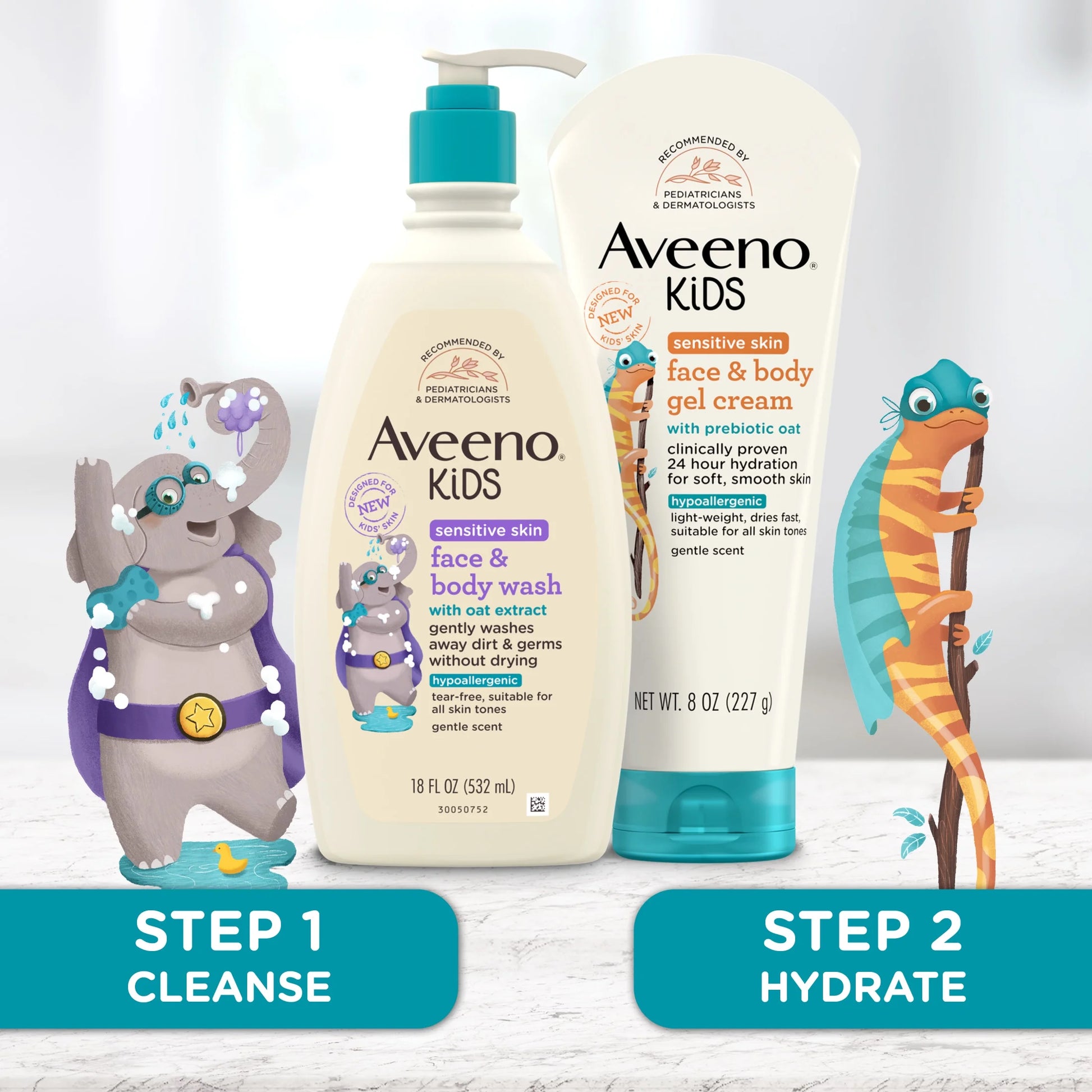 Kids Face and Body Gel Cream Lotion for Sensitive Skin, 8 Oz