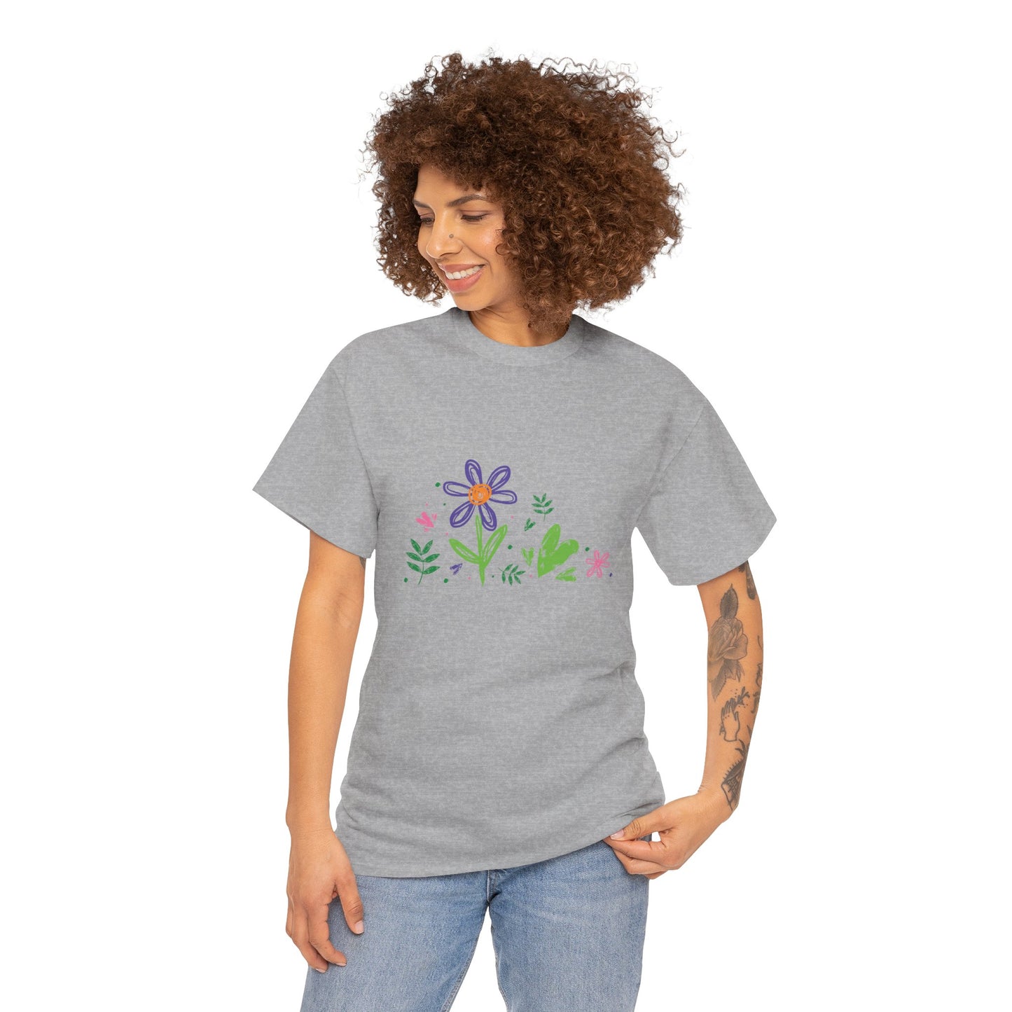 Floral Unisex Heavy Cotton Tee