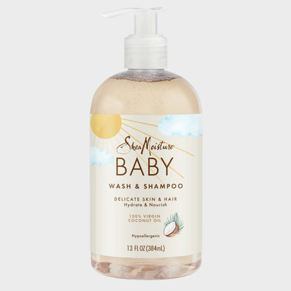 Baby Wash and Shampoo with 100% Virgin Coconut Oil, Sweet Pea & Murumuru, 13 Fl Oz