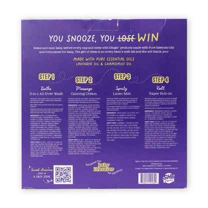 , the Gift of Sleep, Baby Sleep Bundle Using Essential Oils, Essential Oil Roll on .2 Oz, All-Over Wash 9 Oz, Calming Cream 5 Oz, Linen Mist, 4 Oz