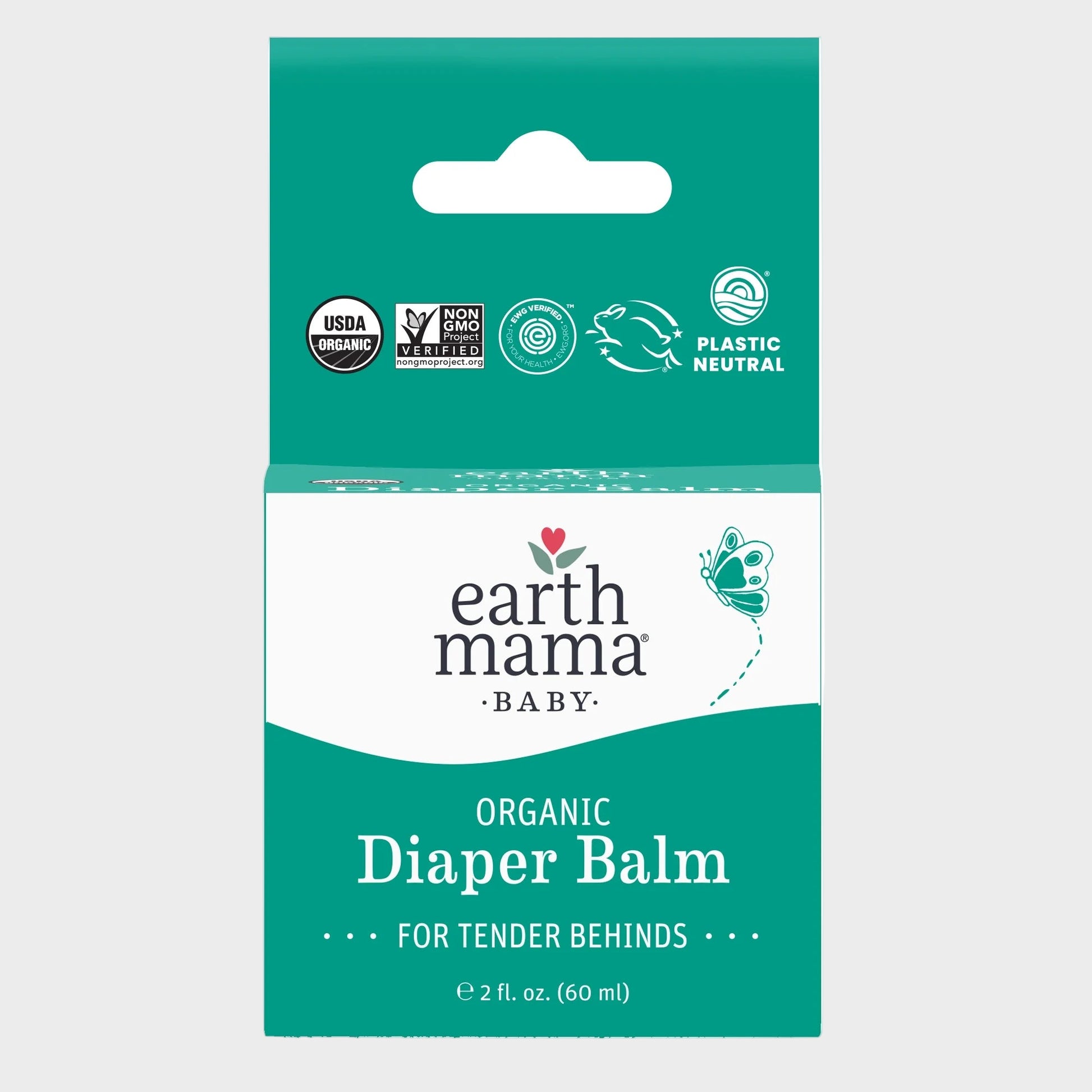 (2 Pack)  Organic Diaper Balm, Diaper Cream for Newborns, Infants, & Toddlers, 2 Fl Oz.