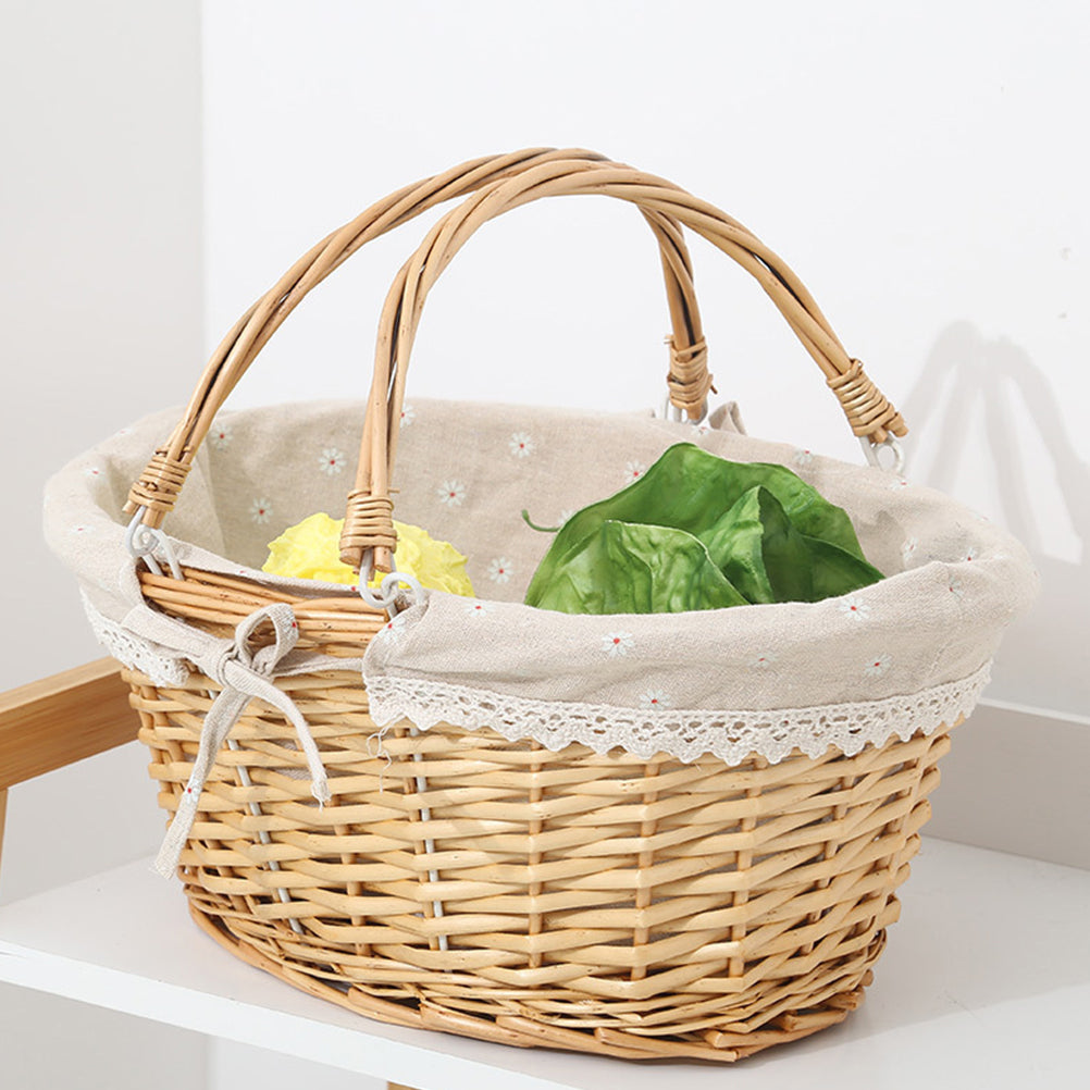 Woven Rattan White Woven Basket