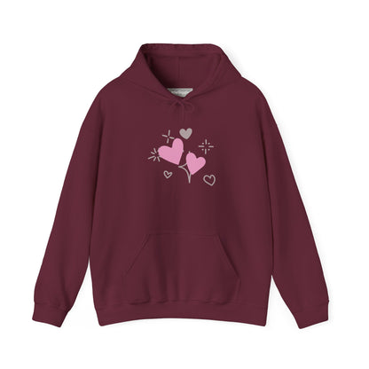 Cozy Heart-Themed Hooded Sweatshirt