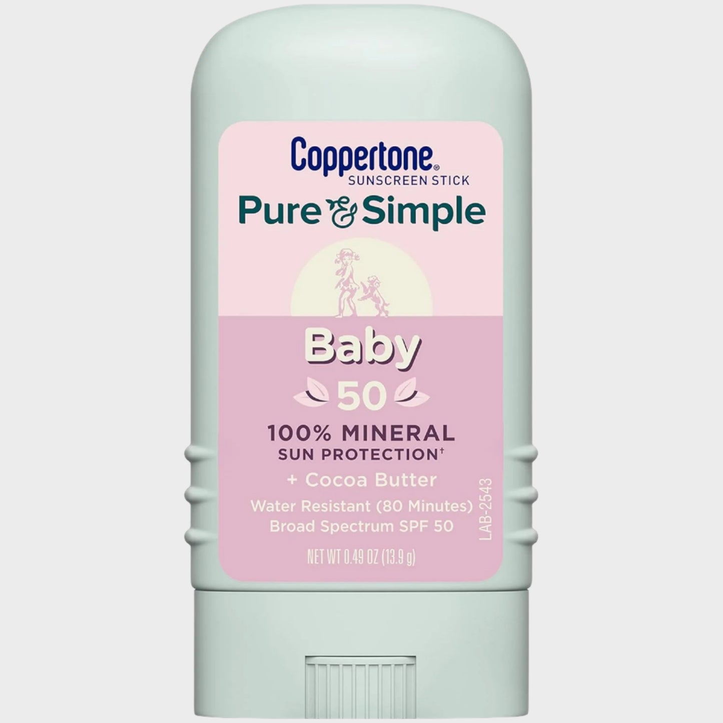 Pure and Simple Baby Sunscreen Stick SPF 50, Zinc Oxide Mineral Sunscreen for Baby, Body and Face, 0.49 Oz Stick