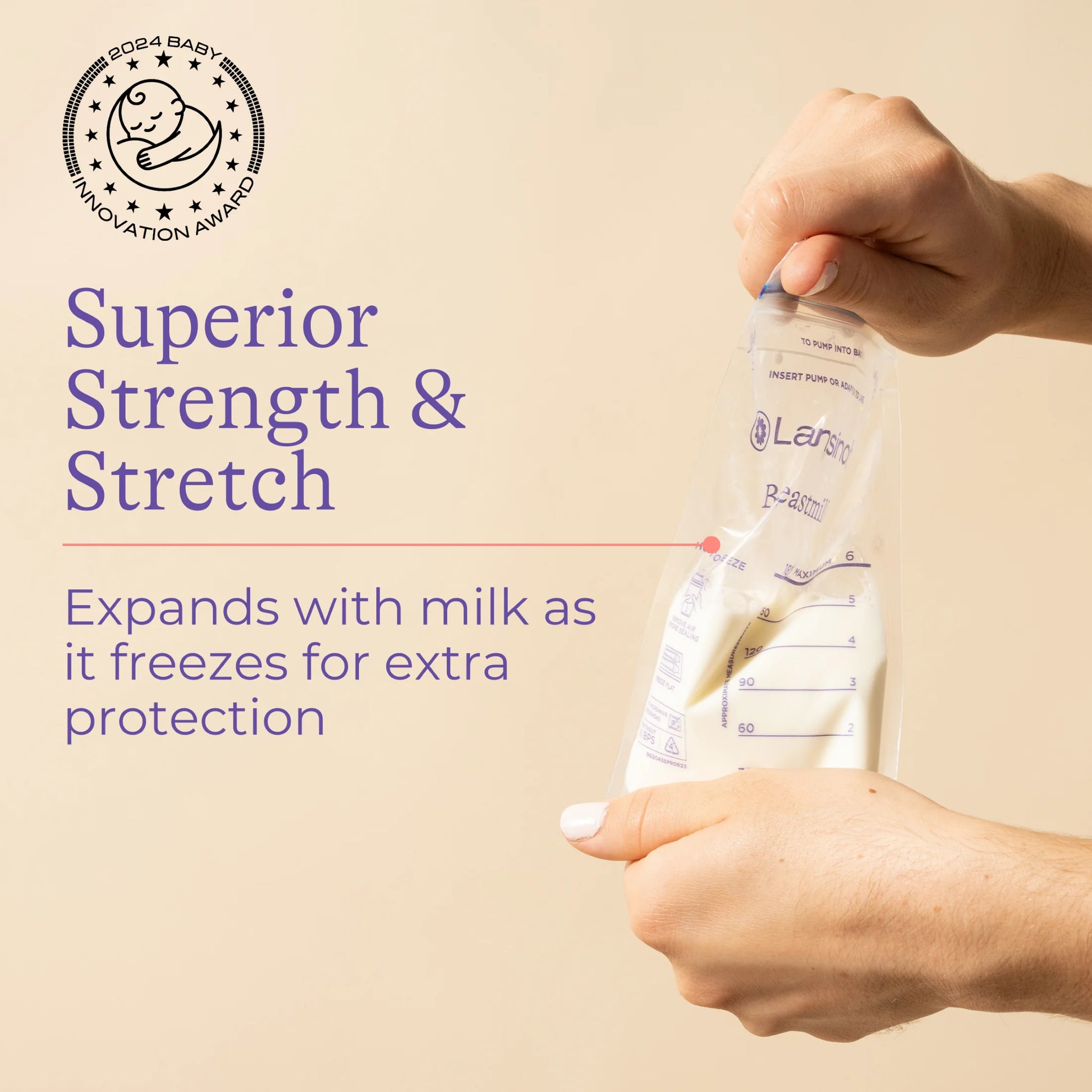 Breastmilk Storage Bags, 100 Count, Fast Freeze & Thaw, 6 Oz