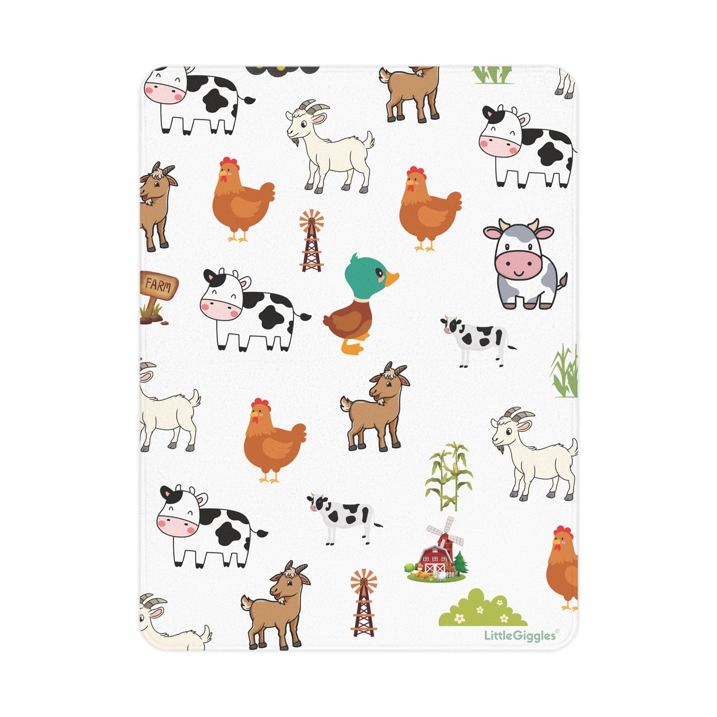 Farm Animals Toddler Blanket