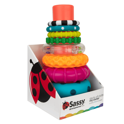 Stacks of Circles Stacking Ring STEM Learning Toy, 9 Piece Set, Ages 6 Months and Up