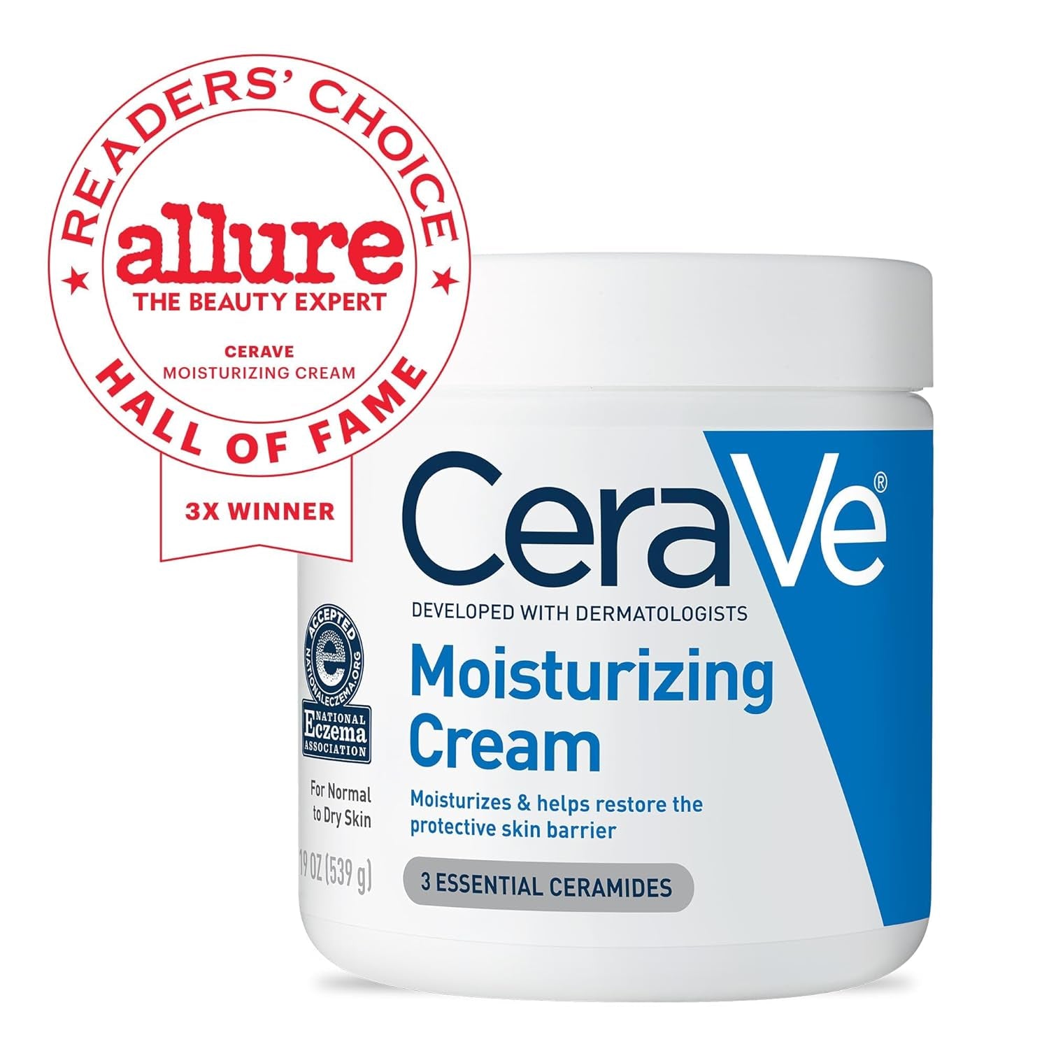 Cerave Moisturizing Cream | Hyaluronic Acid & Ceramides | Face & Body | 19 Oz