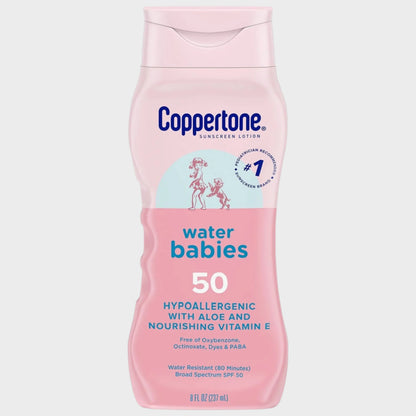 Waterbabies SPF 50 Baby Sunscreen Lotion Sunscreen SPF 50 8 Fl Oz (Pack of 4)