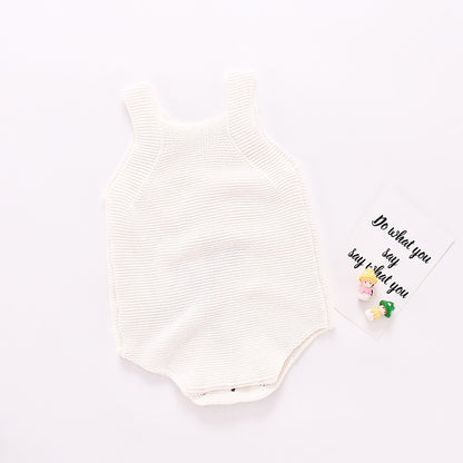 Baby Girl Sunflower Strappy Knitted Bodysuit