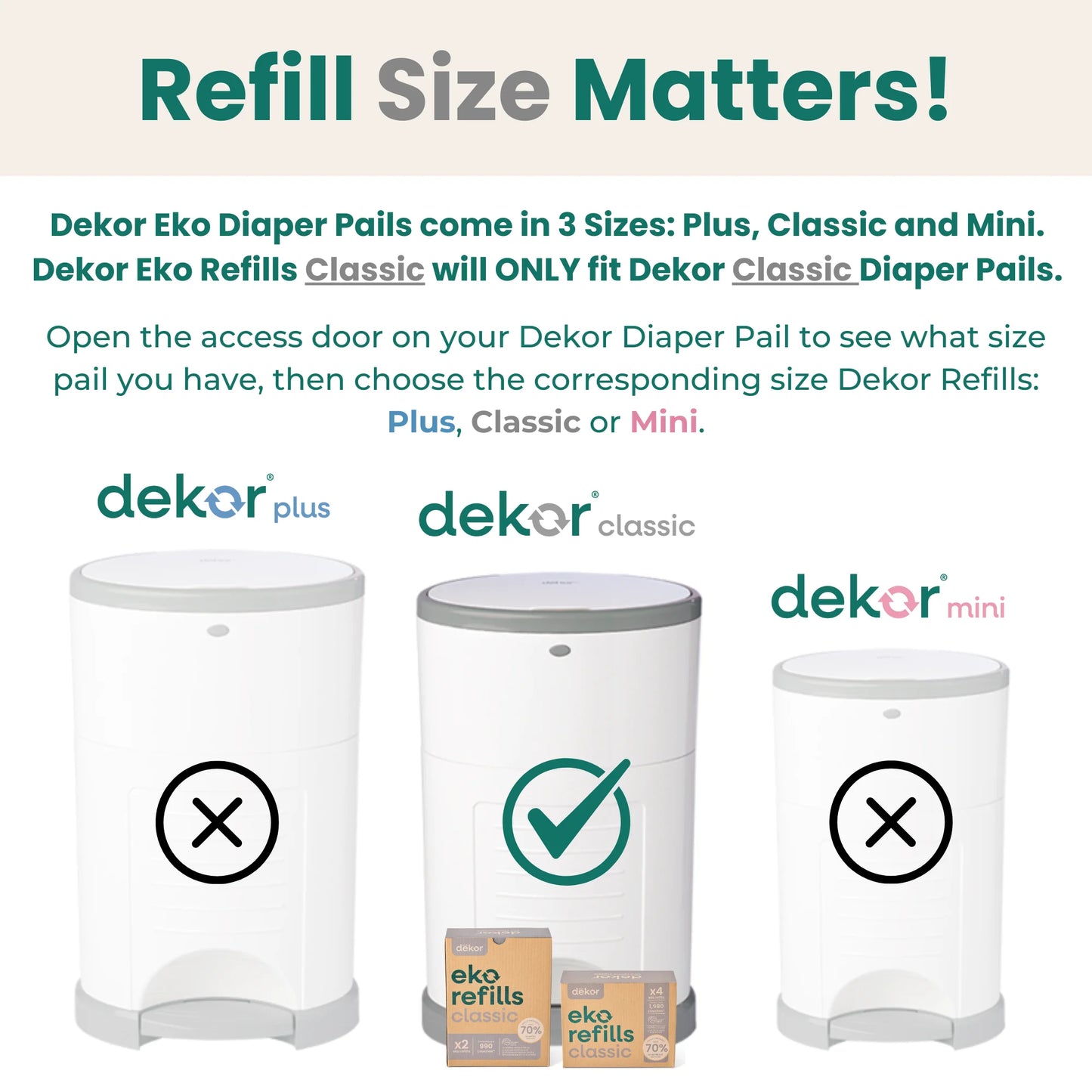 Diaper  Eko Classic Refills, 2 Count | ONLY Eco-Friendly Diaper Pail Refills Made with 70% Recycled Materials | Quicker, Easier & More Cost Effective than Trash Bags