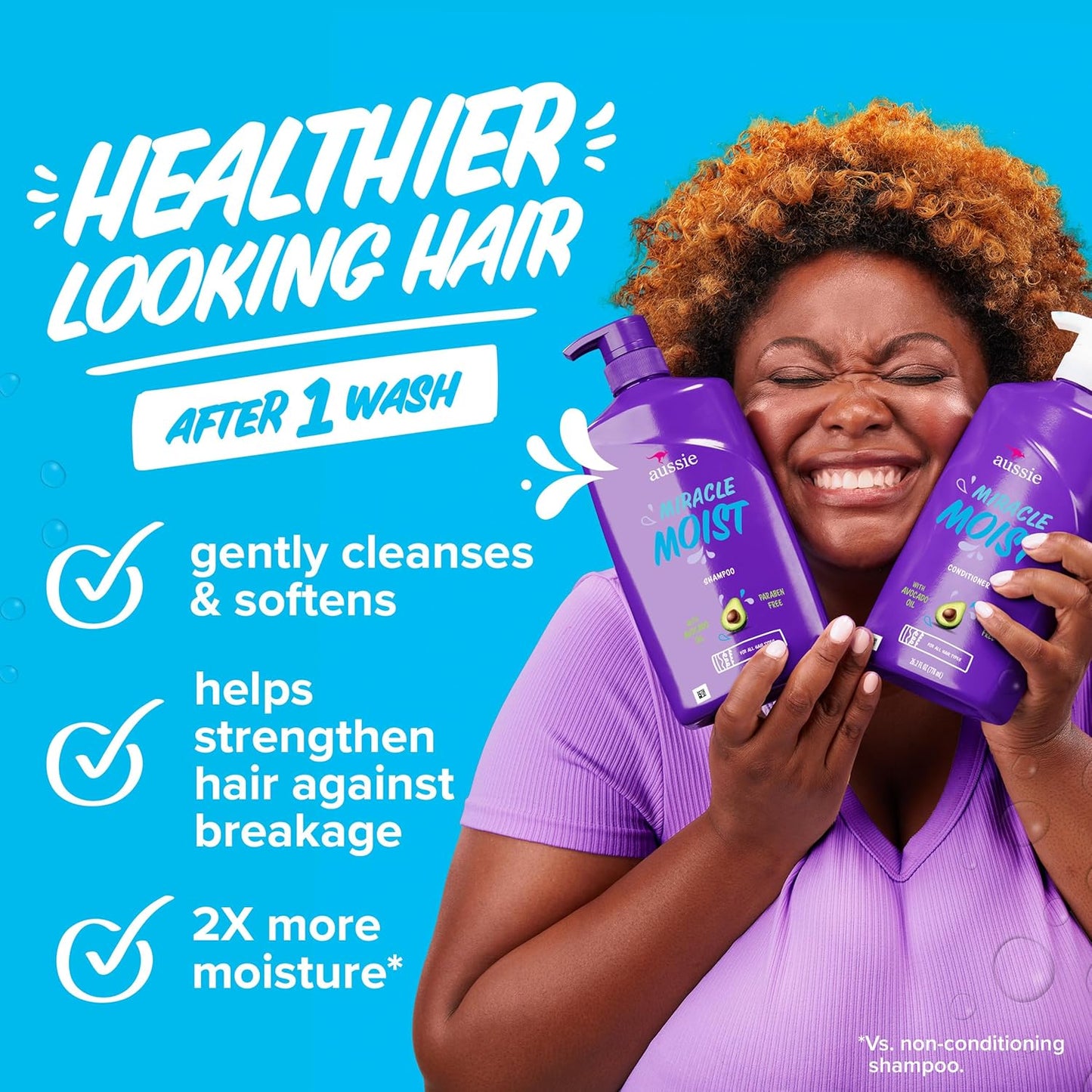 Miracle Moist Shampoo and Conditioner with 3 Minute Miracle Deep Conditioner, Avocado & Jojoba Oil, Paraben-Free, Moisturizes & Detangles, All Hair Types, Citrus Floral Scent, 3 Pack 68.4 Fl Oz