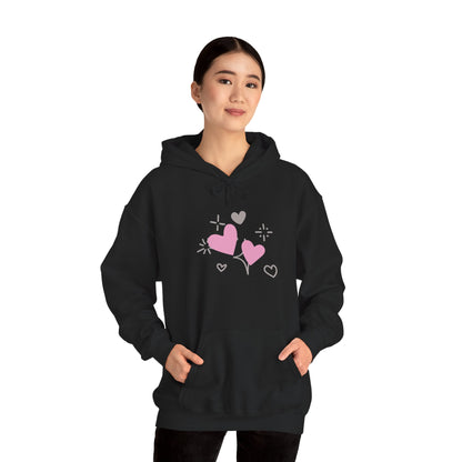Cozy Heart-Themed Hooded Sweatshirt