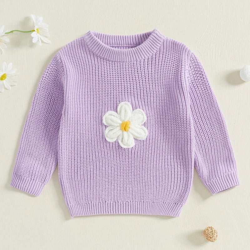 Pull à manches longues avec broderie florale