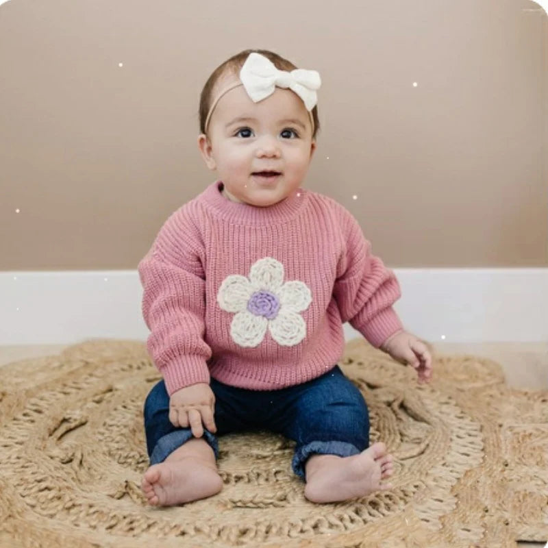 Pull à manches longues avec broderie florale