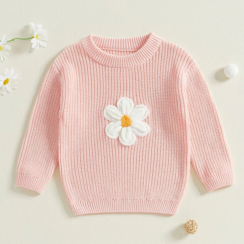 Pull à manches longues avec broderie florale