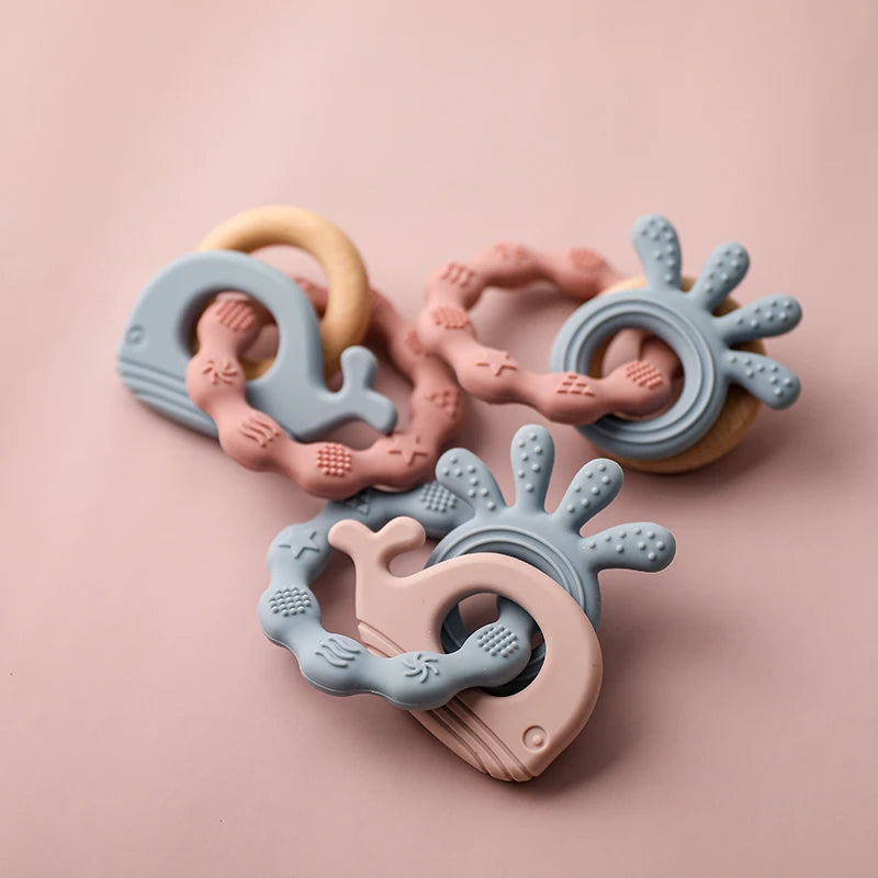 Bracelet pendentif anneau de dentition en silicone pour bébé