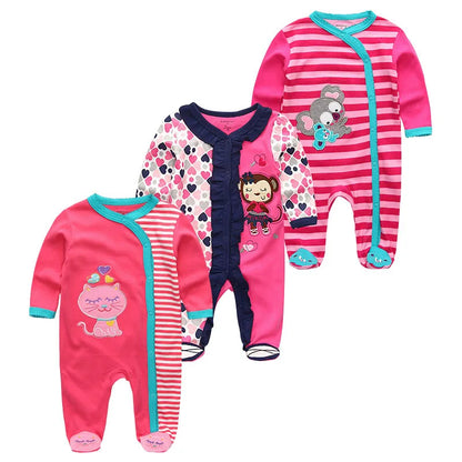 3 Pieces Long Sleeve Infant Baby JumpSuit