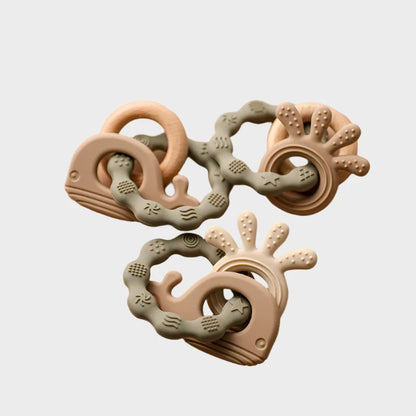 Bracelet pendentif anneau de dentition en silicone pour bébé