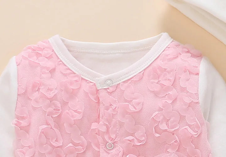 Floral Princess Baby Jumpsuit With Footies Outfit