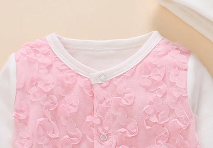 Floral Princess Baby Jumpsuit With Footies Outfit