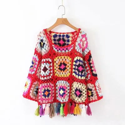 Hand Made Knitted Tassels Sweaters
