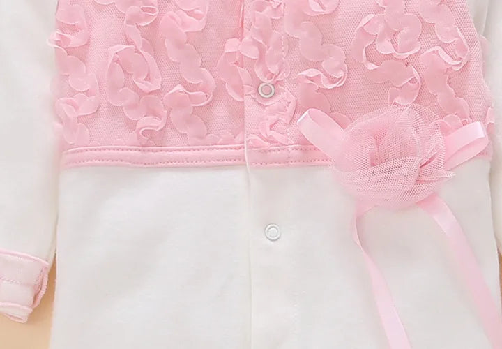 Floral Princess Baby Jumpsuit With Footies Outfit