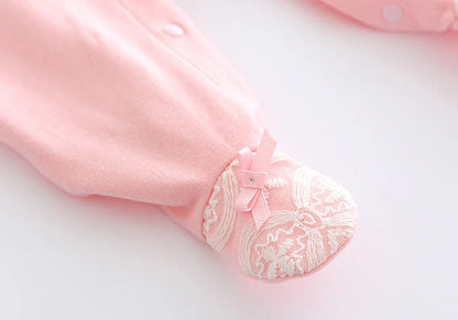 Floral Princess Baby Jumpsuit With Footies Outfit