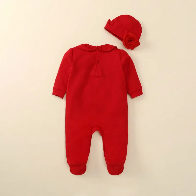 Floral Princess Baby Jumpsuit With Footies Outfit