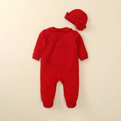 Floral Princess Baby Jumpsuit With Footies Outfit