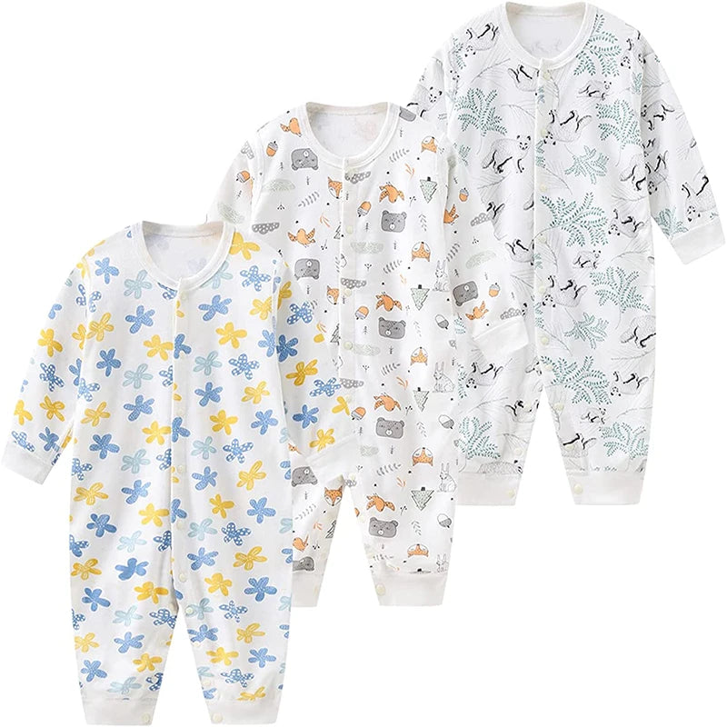 3 Pieces Long Sleeve Infant Baby Jumpsuit