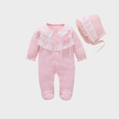 Floral Princess Baby Jumpsuit With Footies Outfit