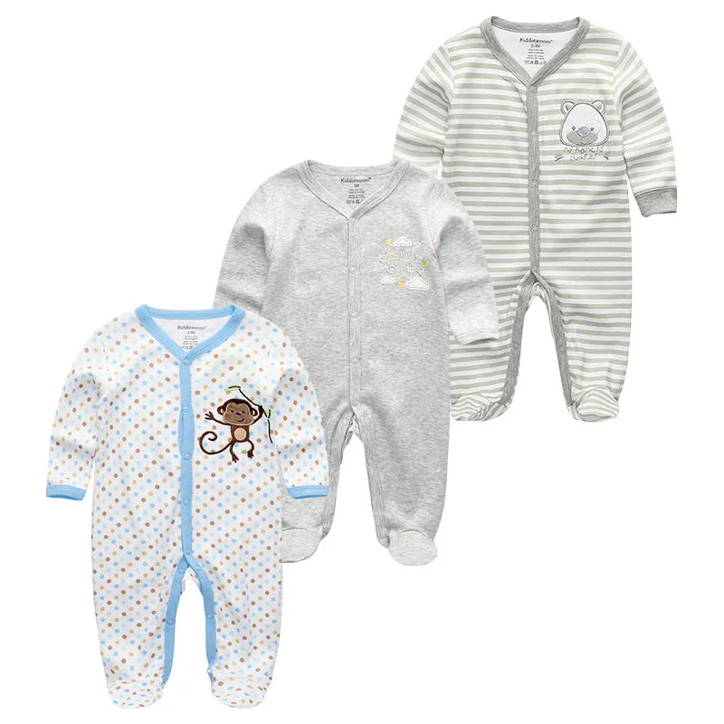 3 Pieces Long Sleeve Infant Baby JumpSuit