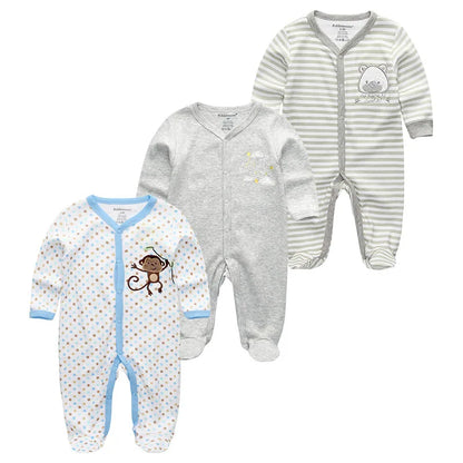 3 Pieces Long Sleeve Infant Baby JumpSuit