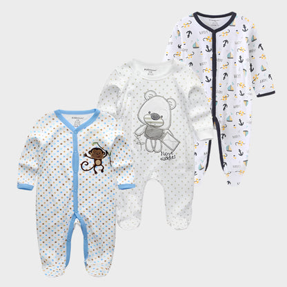 3 Pieces Long Sleeve Infant Baby JumpSuit