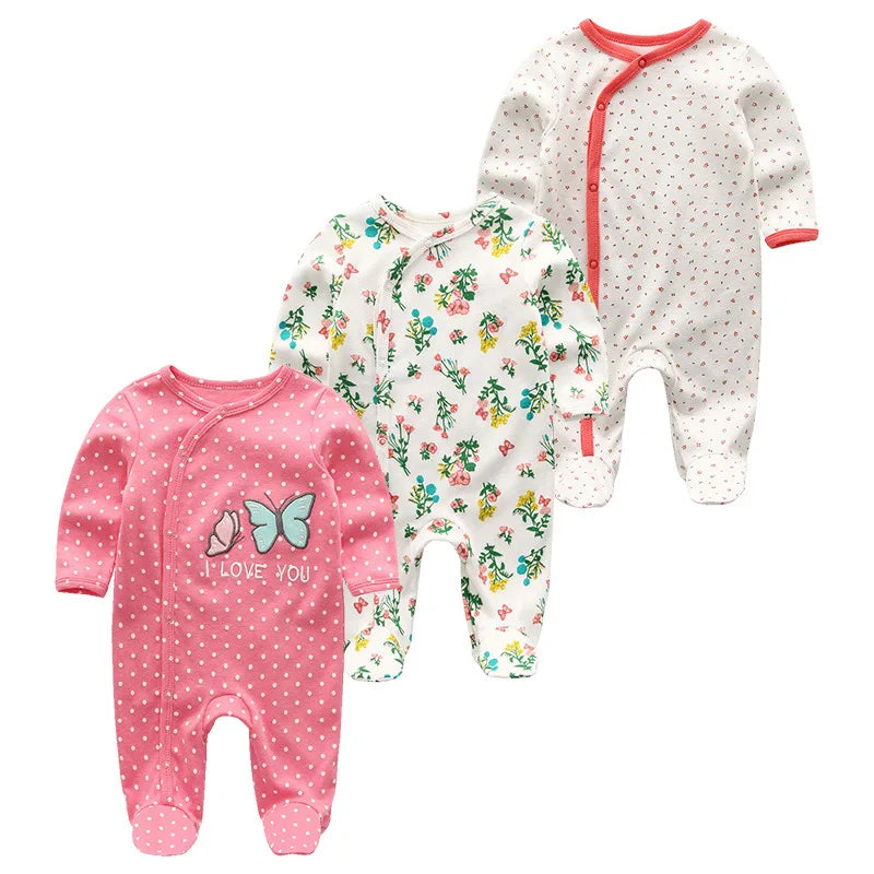 3 Pieces Long Sleeve Infant Baby JumpSuit