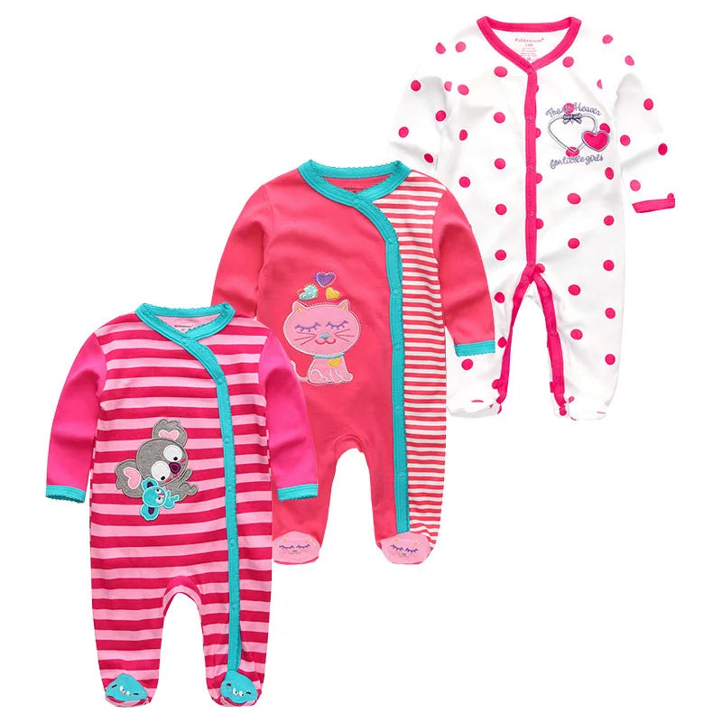 3 Pieces Long Sleeve Infant Baby JumpSuit