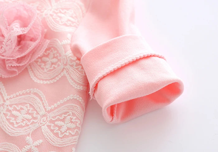 Floral Princess Baby Jumpsuit With Footies Outfit