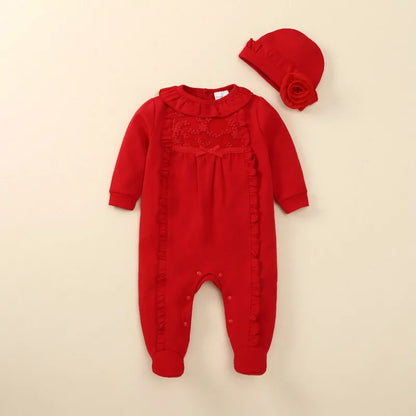 Floral Princess Baby Jumpsuit With Footies Outfit