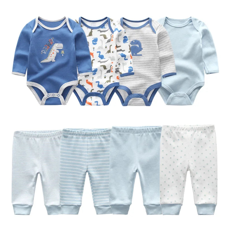 8 Pack Newborn Baby Bodysuit With Pants