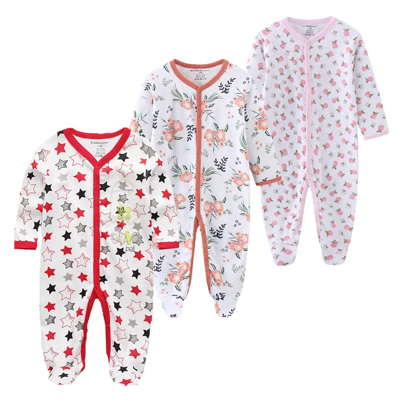 3 Pieces Long Sleeve Infant Baby JumpSuit