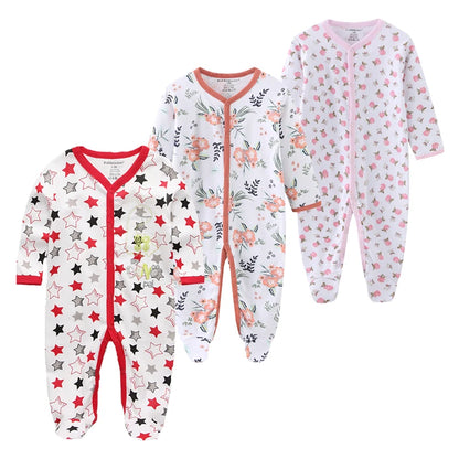 3 Pieces Long Sleeve Infant Baby JumpSuit
