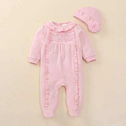 Floral Princess Baby Jumpsuit With Footies Outfit