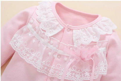 Floral Princess Baby Jumpsuit With Footies Outfit