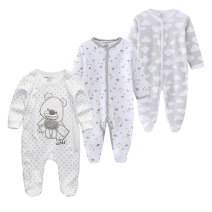 3 Pieces Long Sleeve Infant Baby JumpSuit