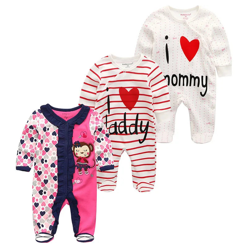 3 Pieces Long Sleeve Infant Baby JumpSuit