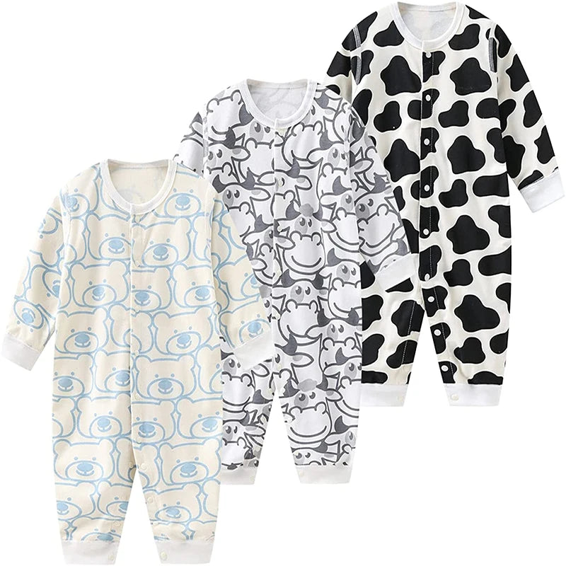 3 Pieces Long Sleeve Infant Baby Jumpsuit