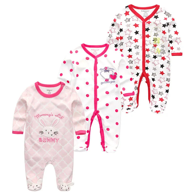 3 Pieces Long Sleeve Infant Baby JumpSuit