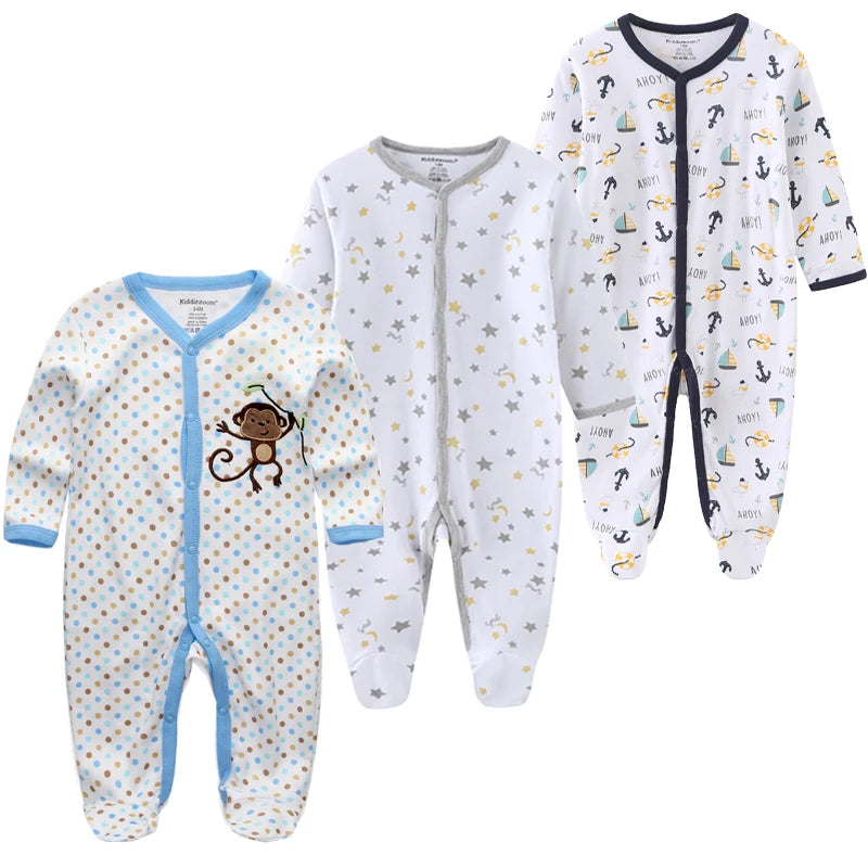3 Pieces Long Sleeve Infant Baby JumpSuit